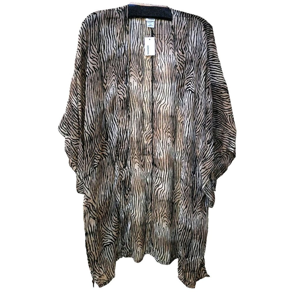 Sonoma Animal Print Naturalist Open Front Kimono Cover-Up, One Size NWT